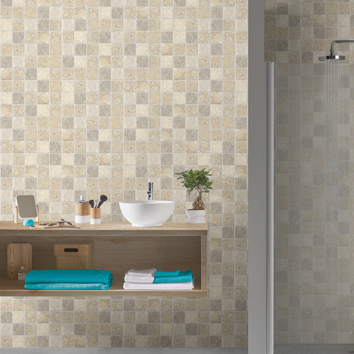 cladding 3D travertine mosaic