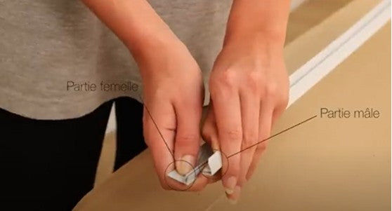 Profil d'angle en PVC pour lambris 8 mm épais.