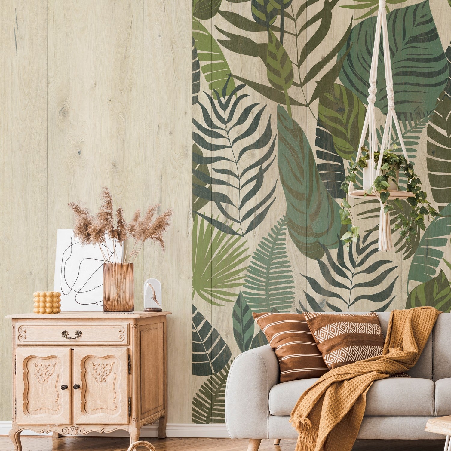 3D cladding in antique light oak