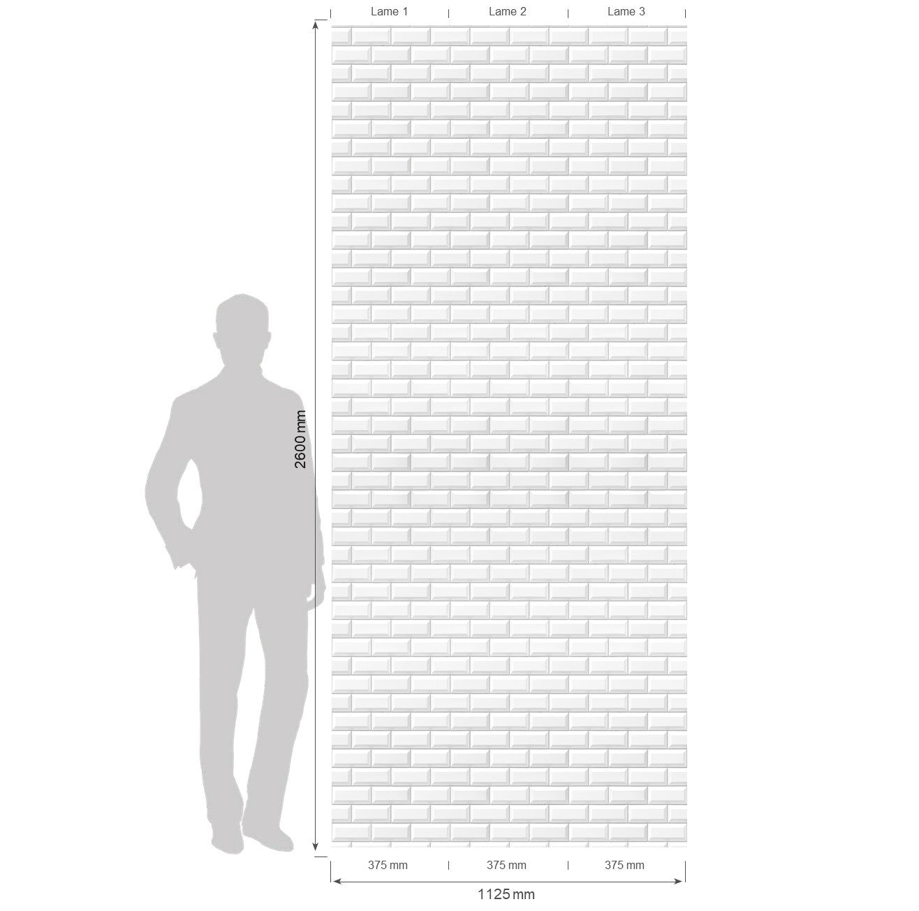 Verkleidung Element 3D Metro white tile