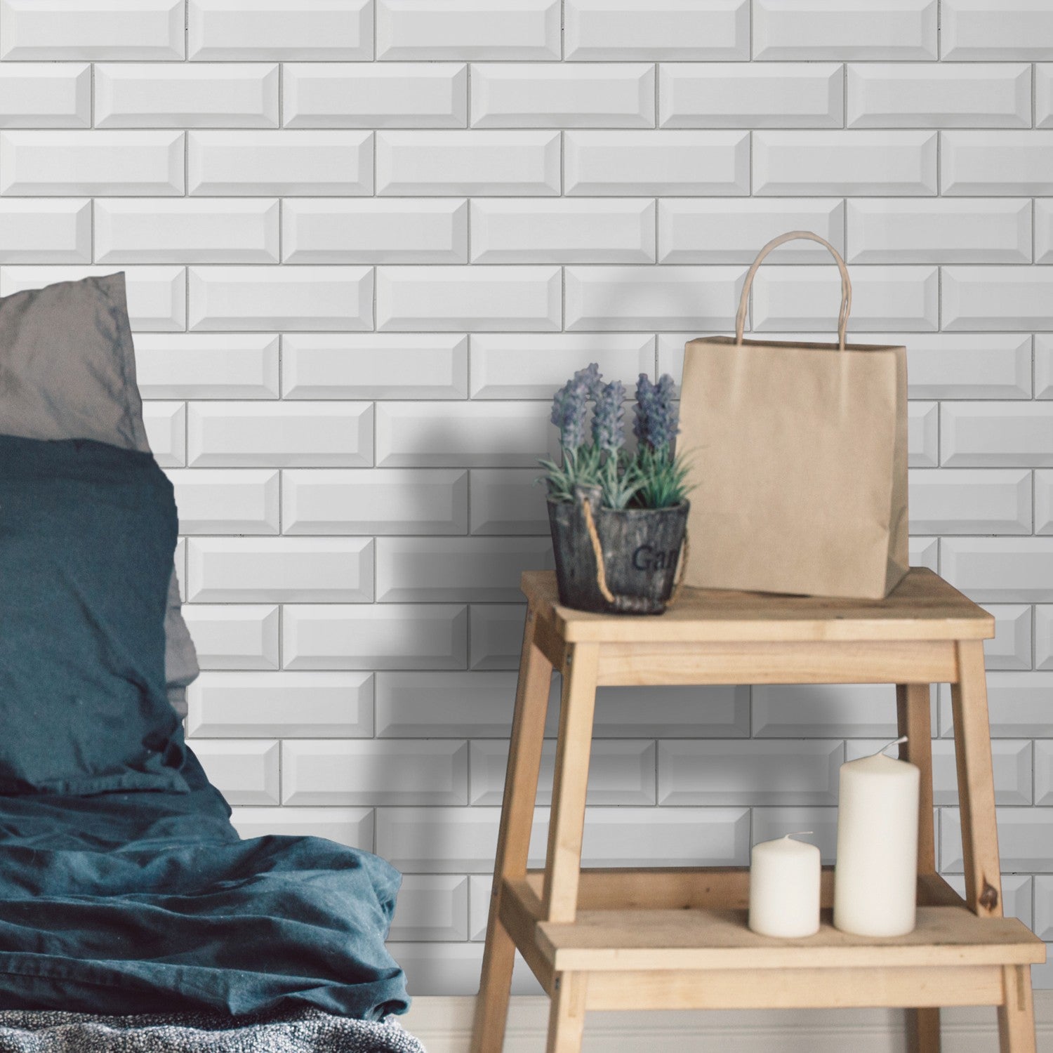 Verkleidung Element 3D Metro white tile