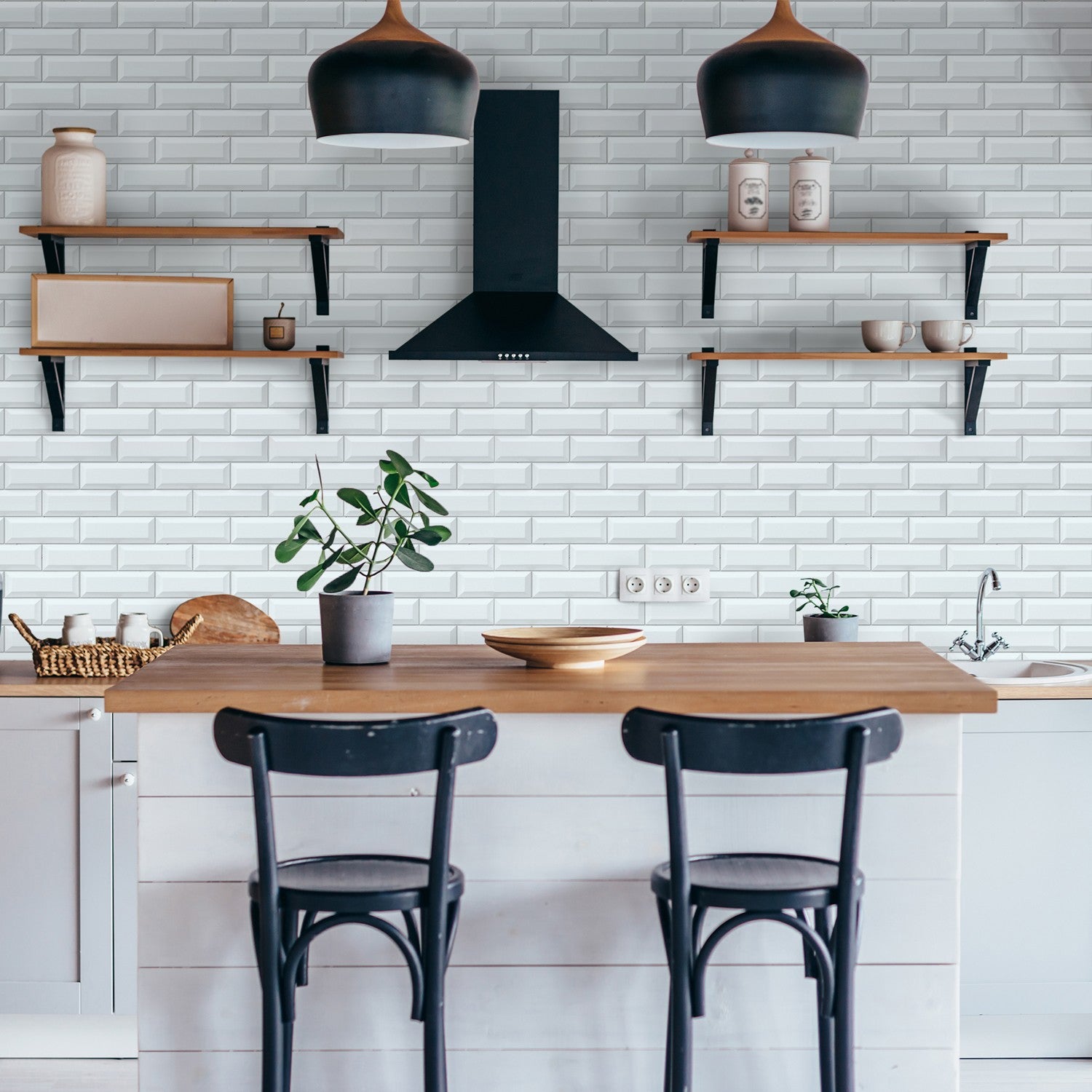 Verkleidung Element 3D Metro white tile