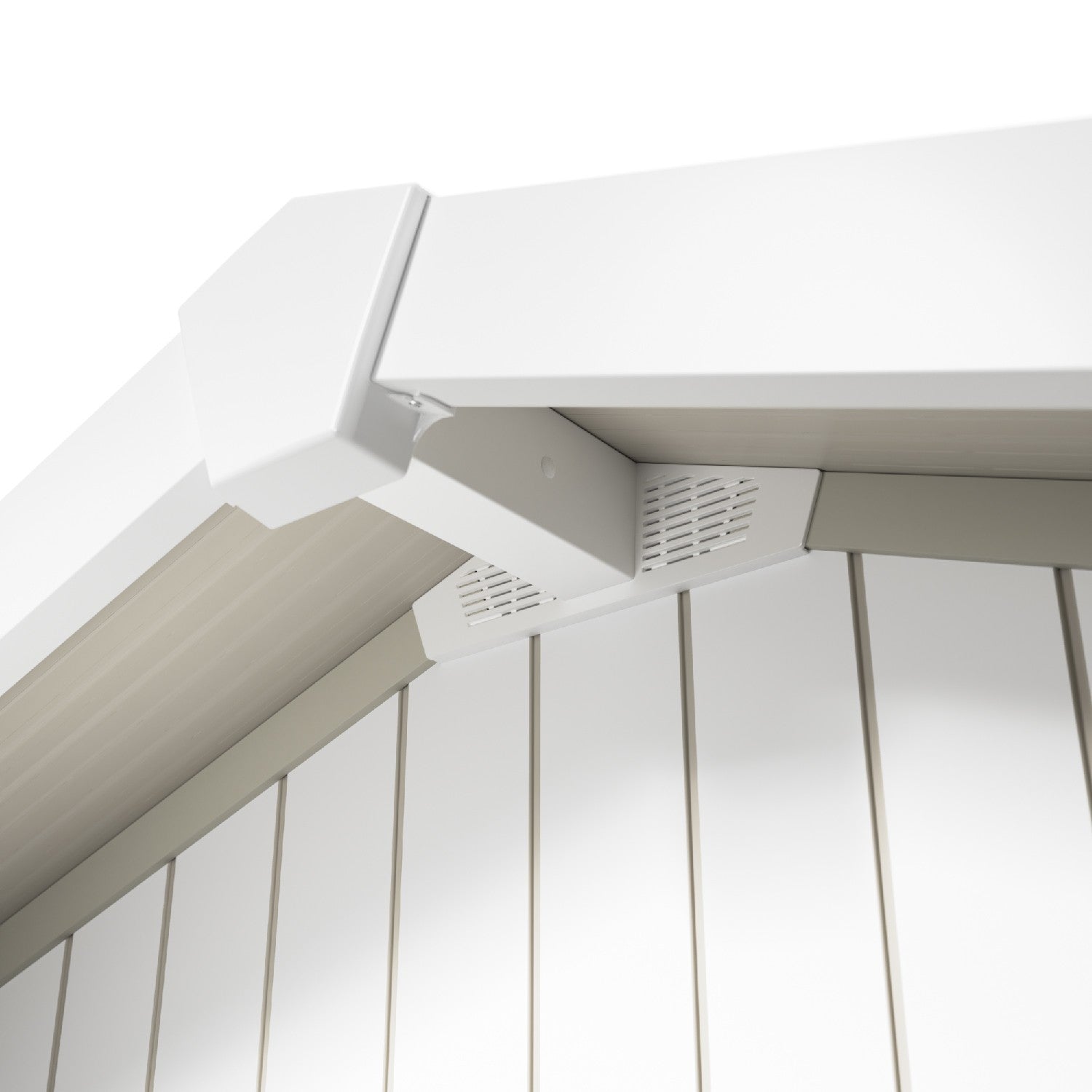 Abri de jardin 11 m² blanc-gris_vert Déco