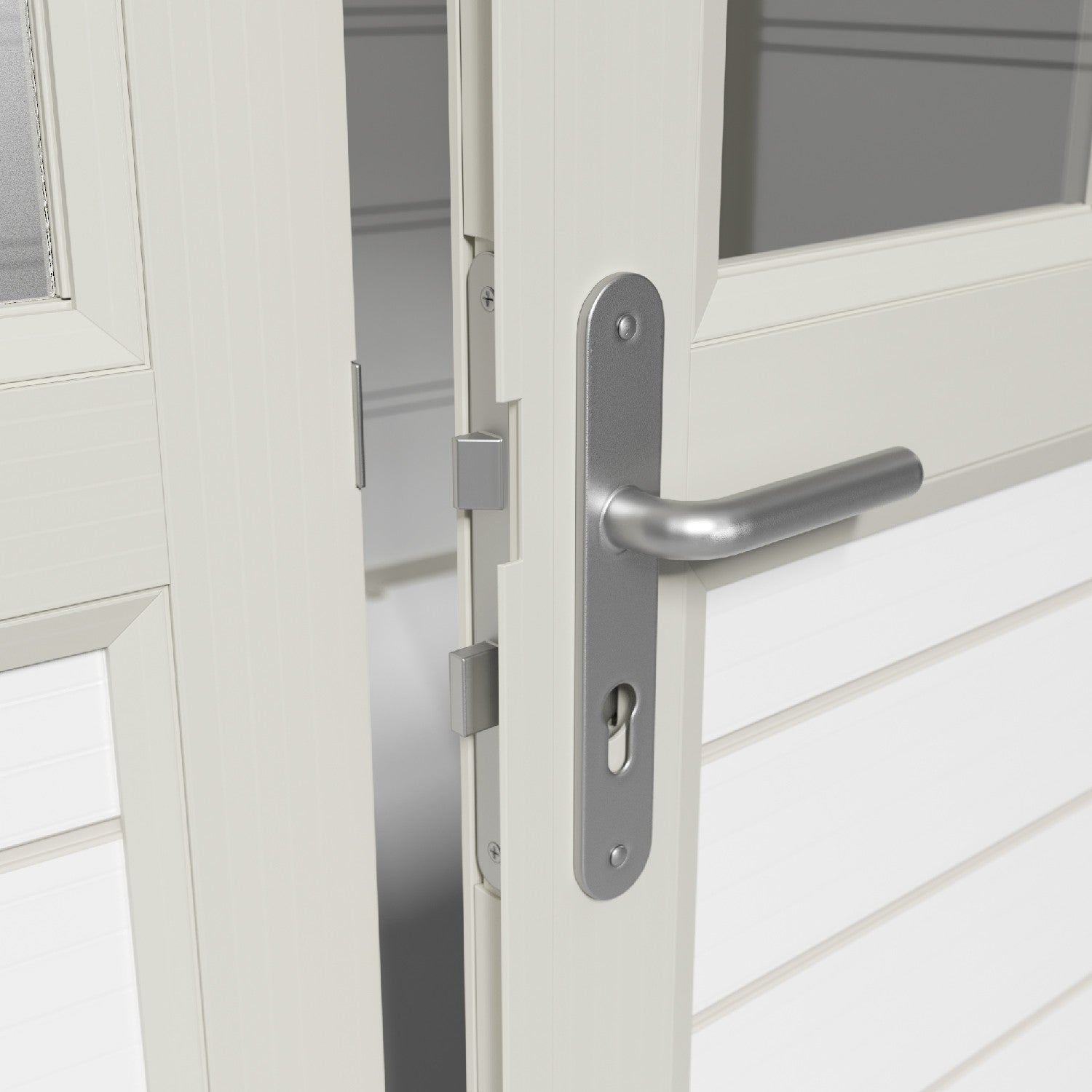 Abri de jardin 11 m² blanc-gris_vert Déco