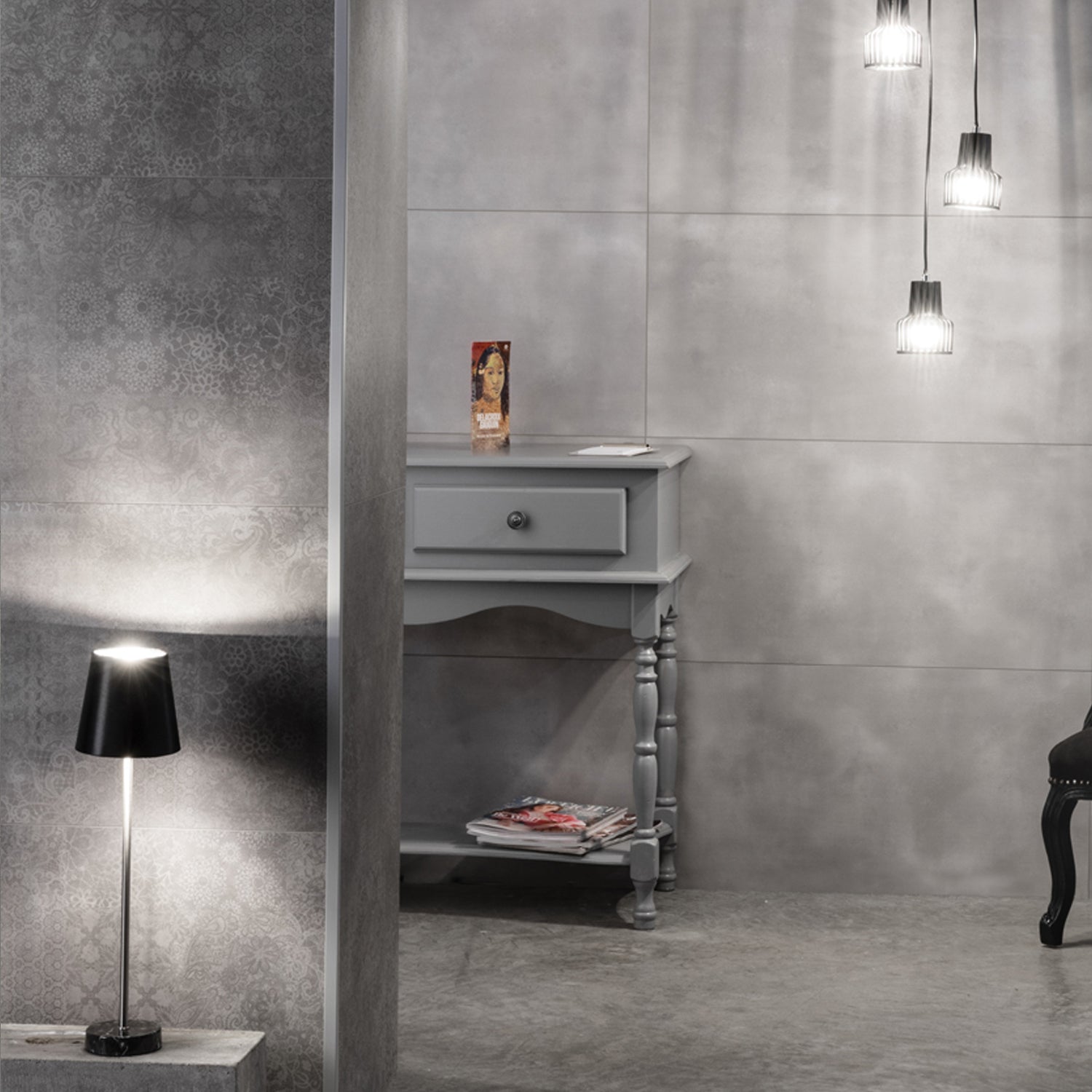 Dalles murales Gx Wall+ 45x90 cm Gray Cement flower