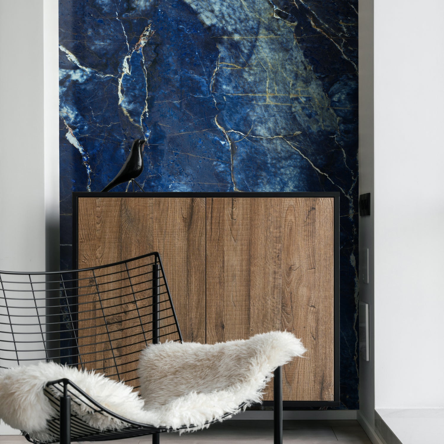 Revêtement Element 3D Marbre bleu brillant