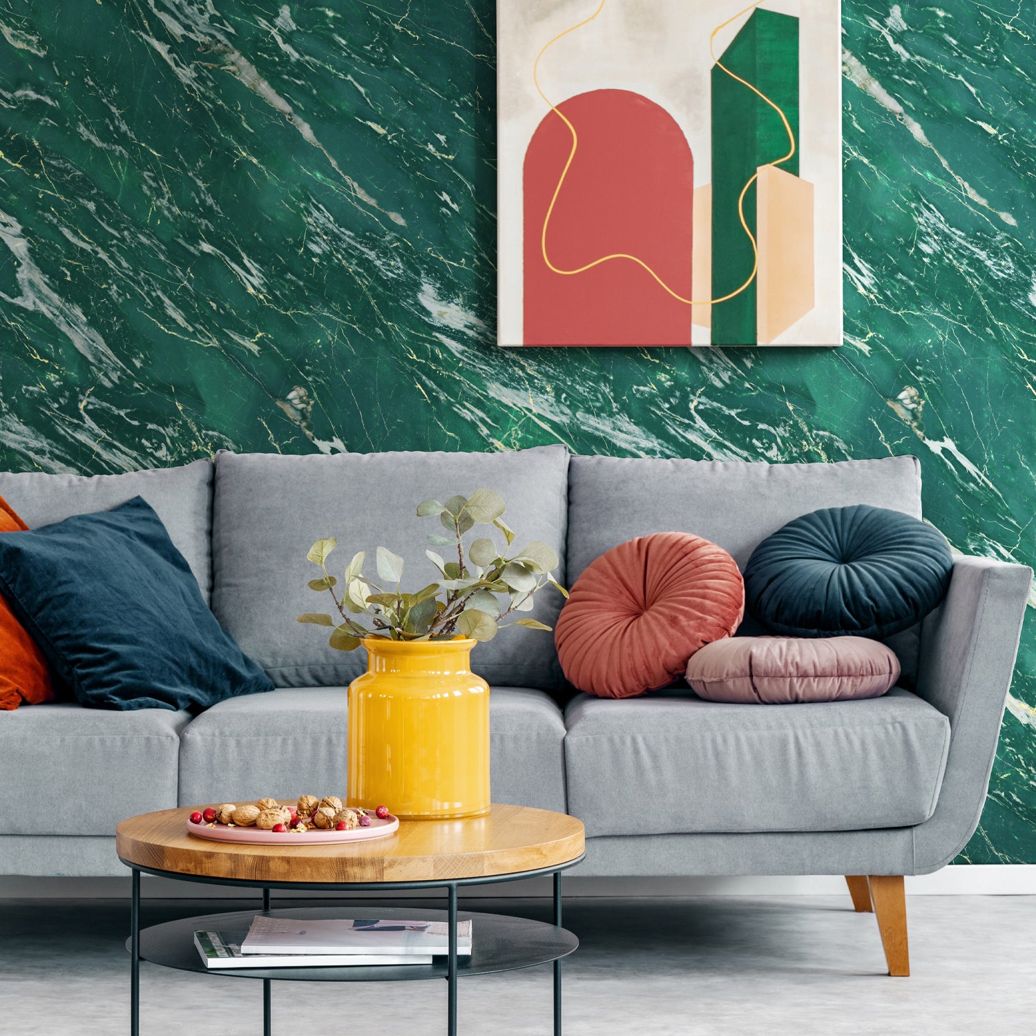 3D cladding in glossy green marble