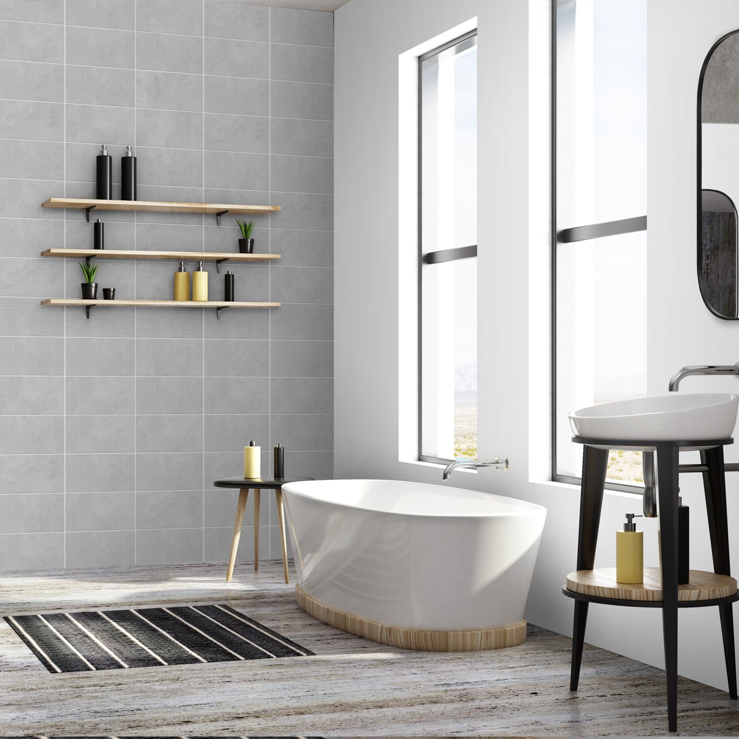 Decorative cement panels, matte finish - Grosfillex