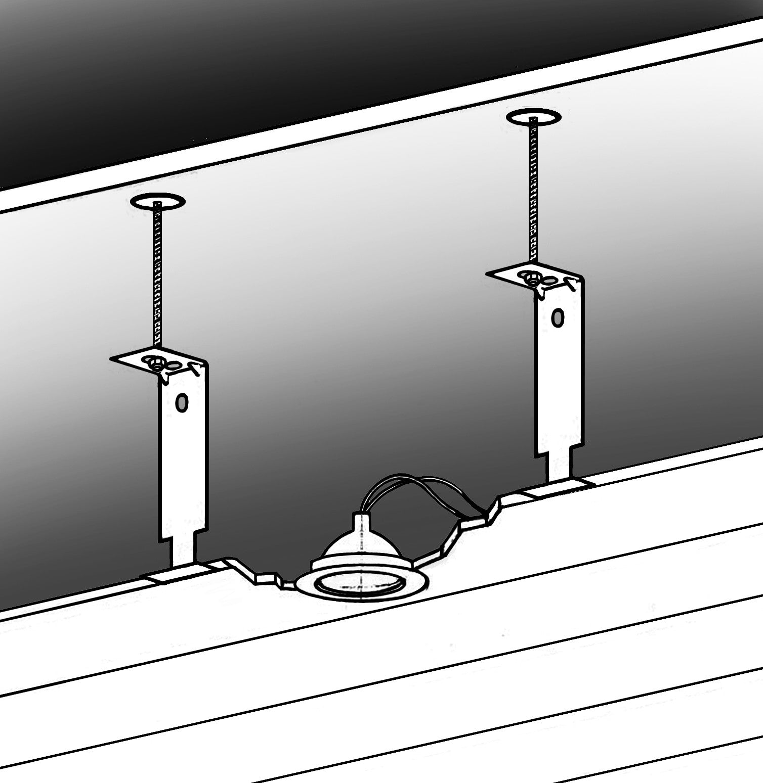 Accroche métallique pour plafond
