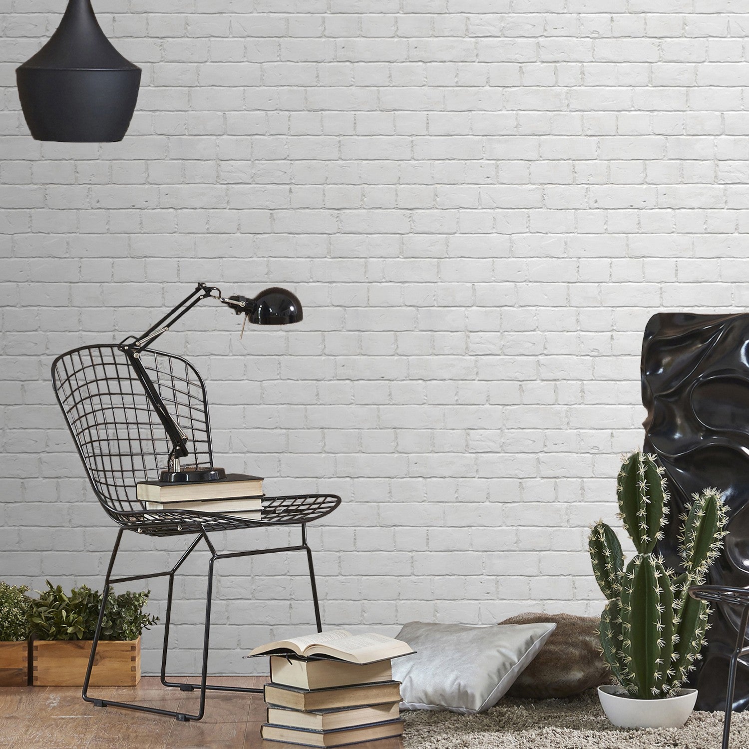 3D brick cladding , white - grayed, matte finish - Grosfillex