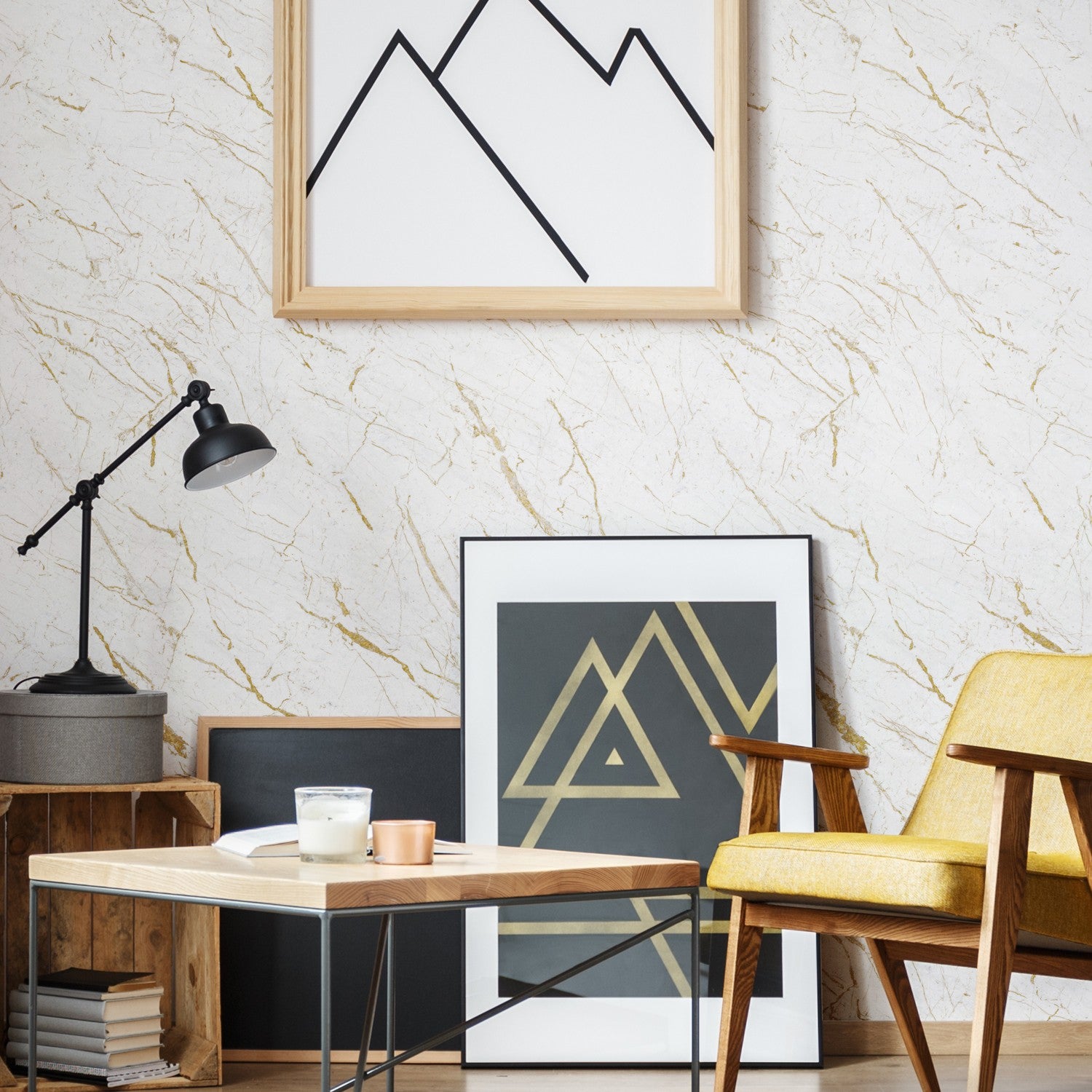 Revêtement Element 3D Marbre Calacatta brillant