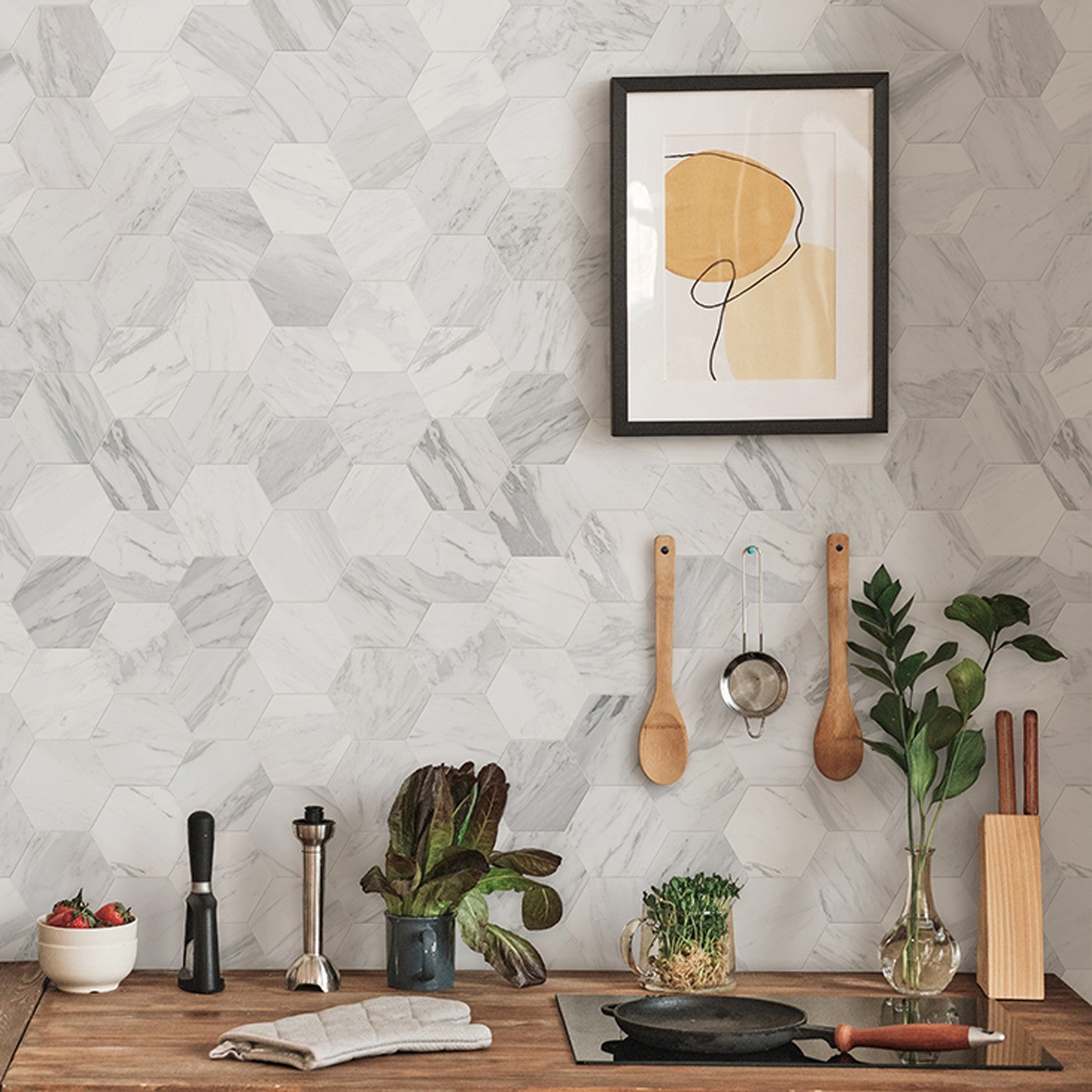 3D Marble Tomette cladding