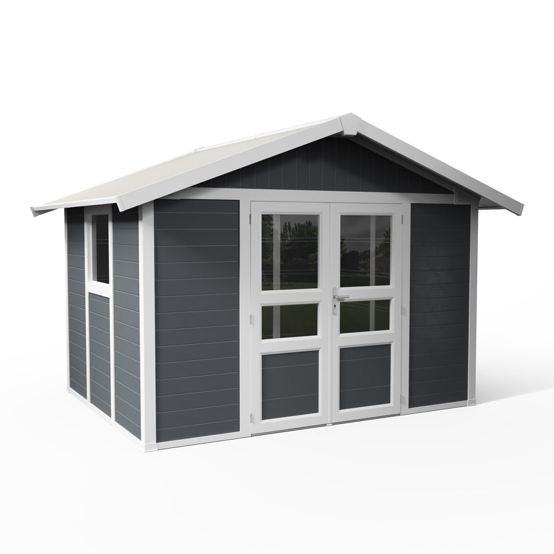 Abri de jardin 7,5 m² Gris foncé Basic Home
