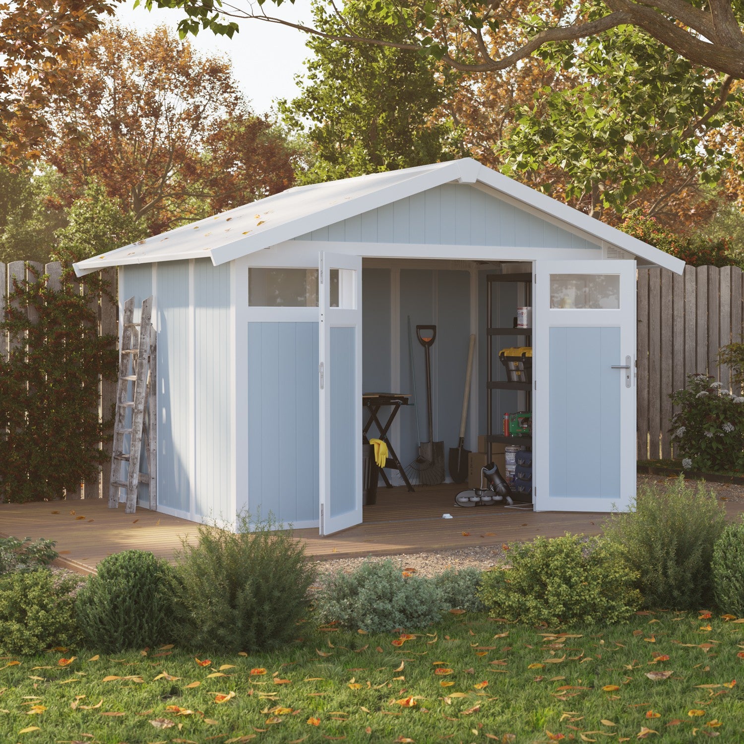 Abri de jardin 7,5 m² gris - bleu Utility