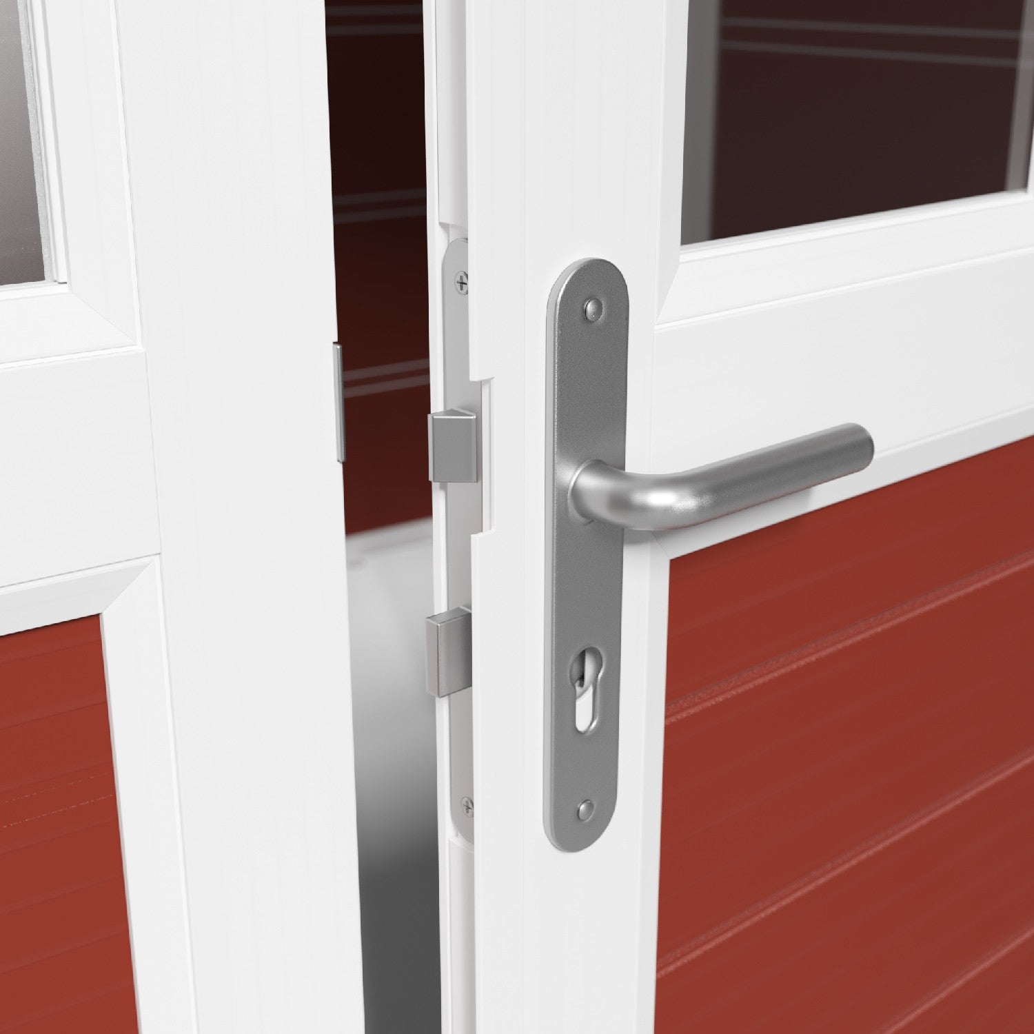 Abri de jardin 7,5 m² PMMA rouge Déco