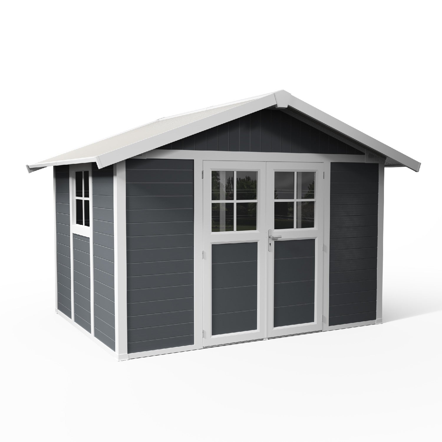 Abri de jardin 7,5 m² PMMA gris Déco