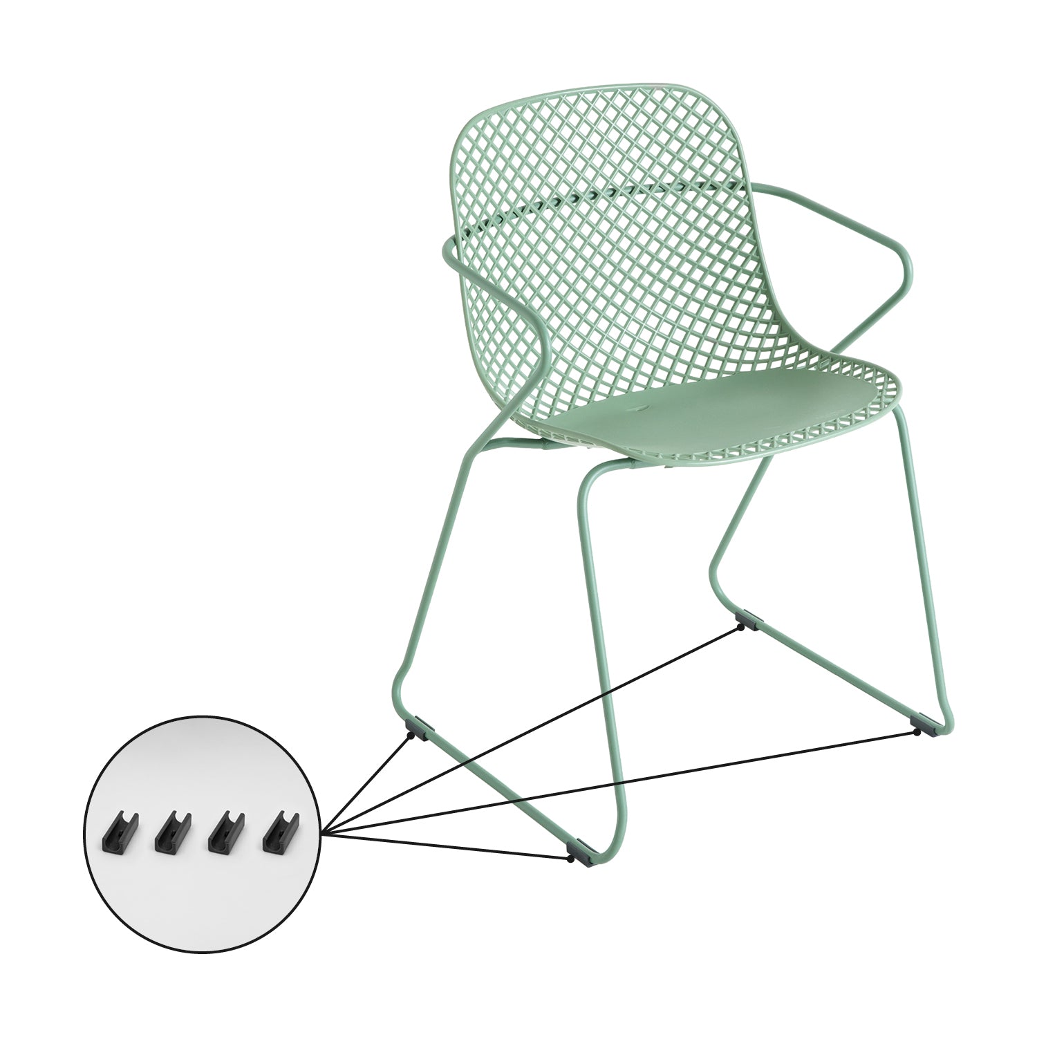 Sachet 4 patins chaise Ramatuelle