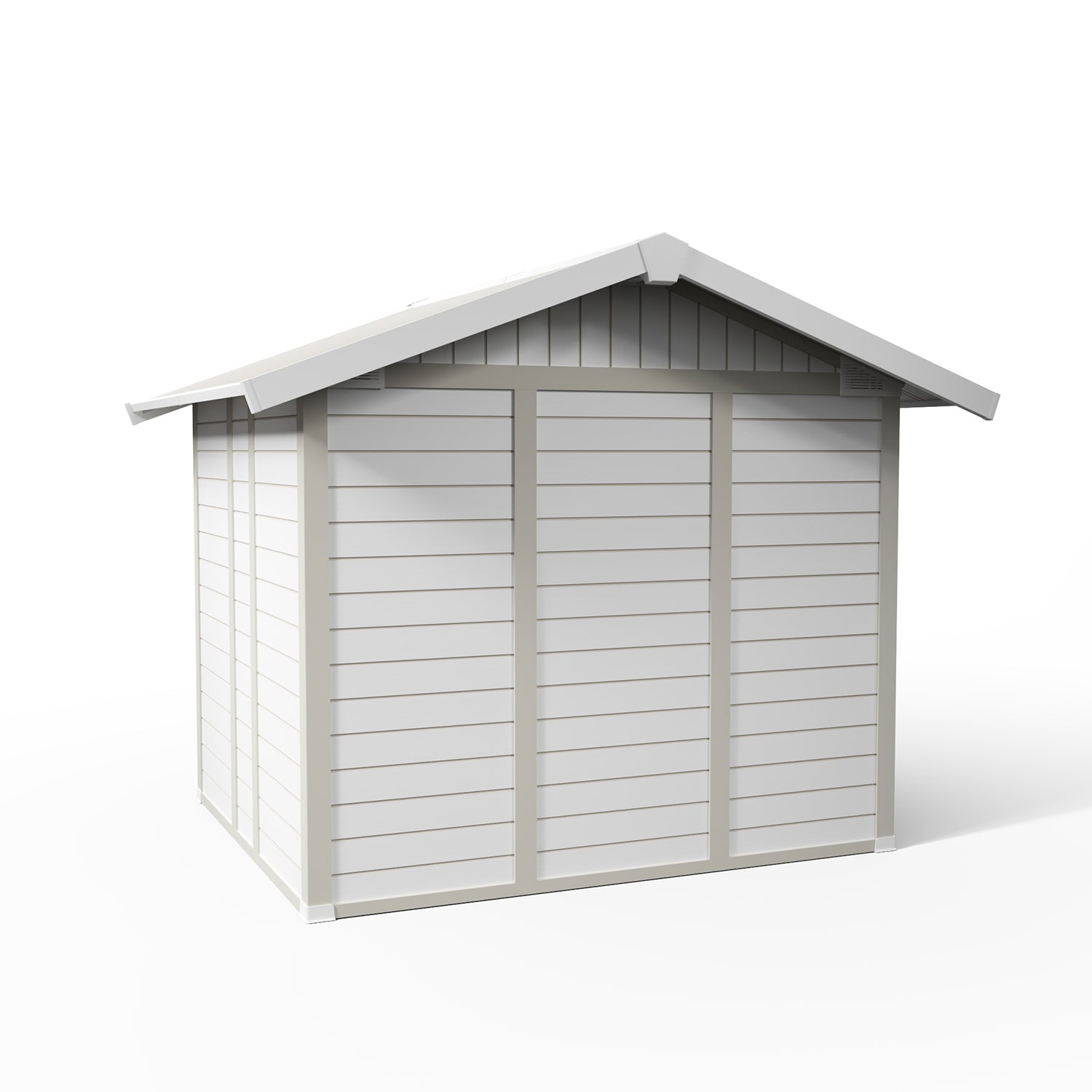 Abri de jardin 4,9 m² blanc - gris_vert Déco