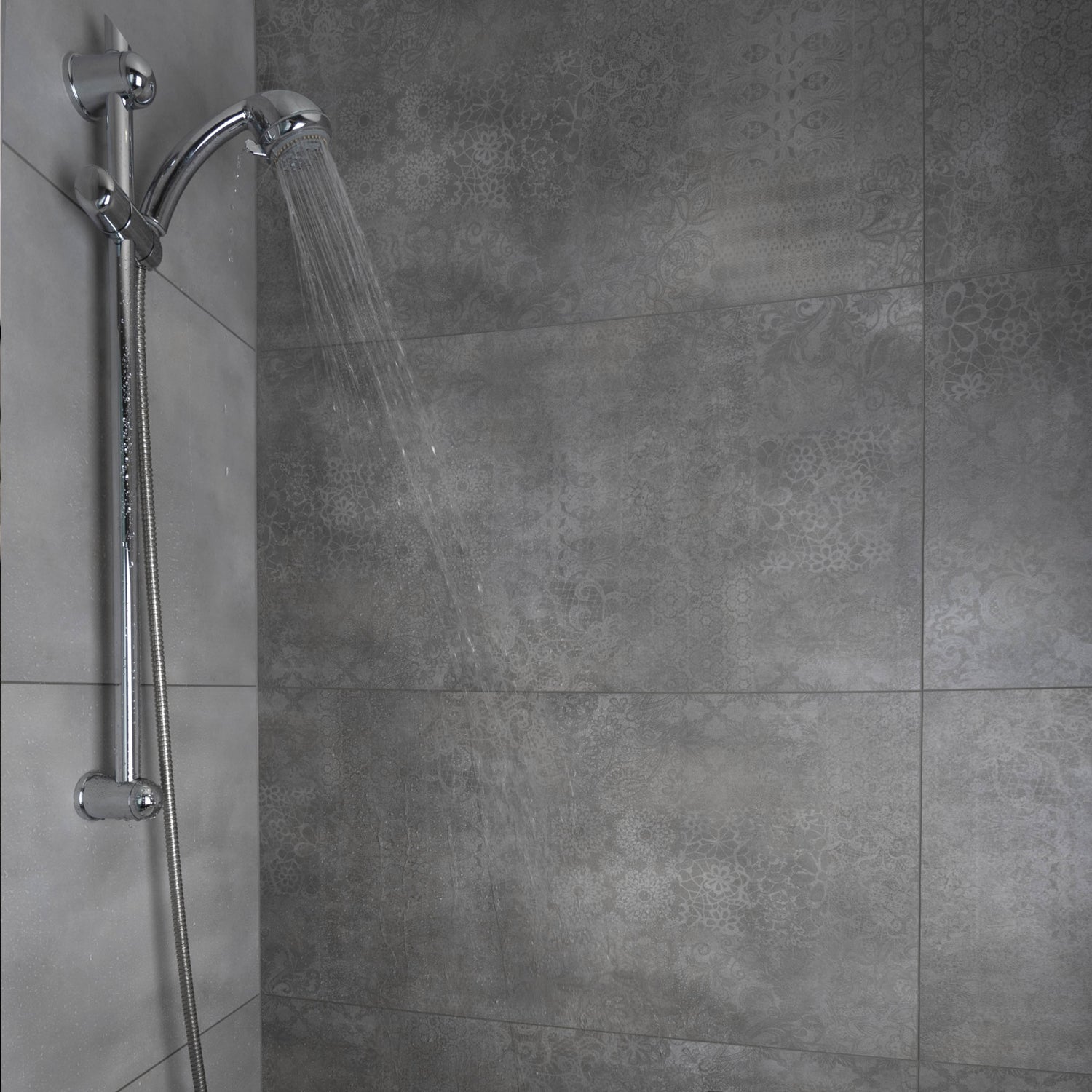 Dalles murales Gx Wall+ 45x90 cm Gray Cement flower