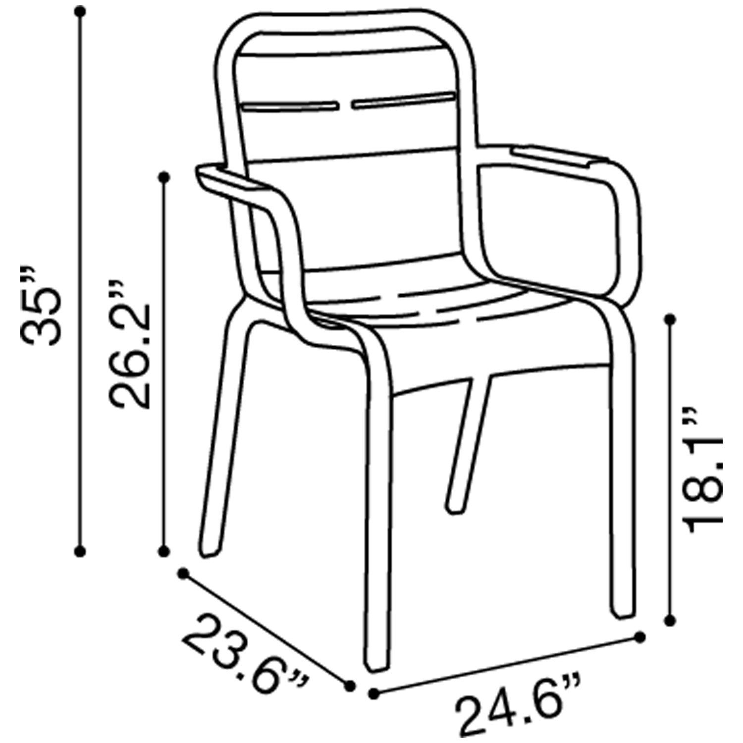 Fauteuil Cannes extérieur Recyclée
