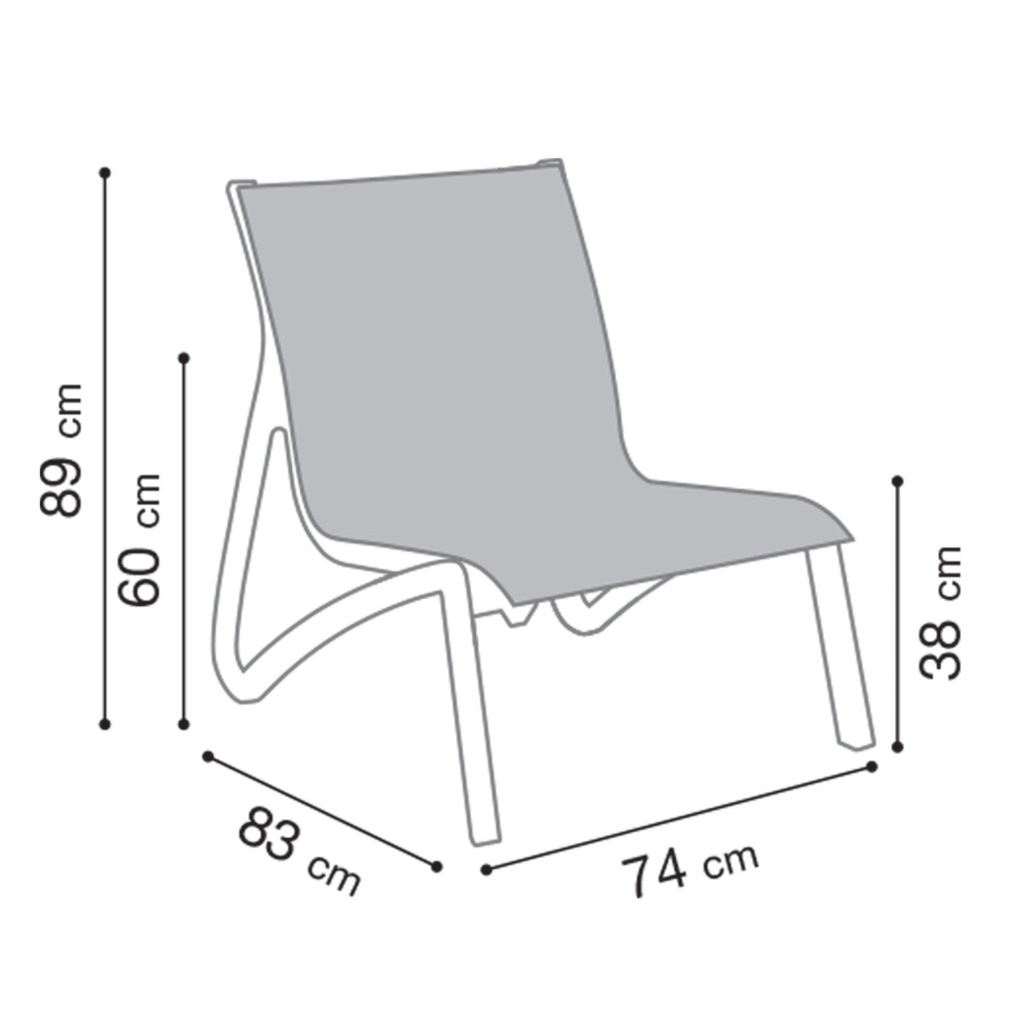 Fauteuil bas d'extérieur contemporain Sunset
