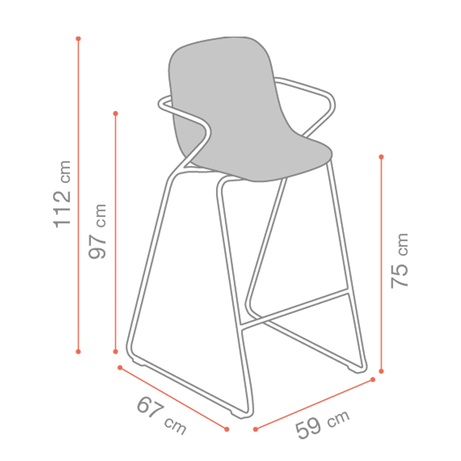 Silla alta de bar Ramatuelle 73'