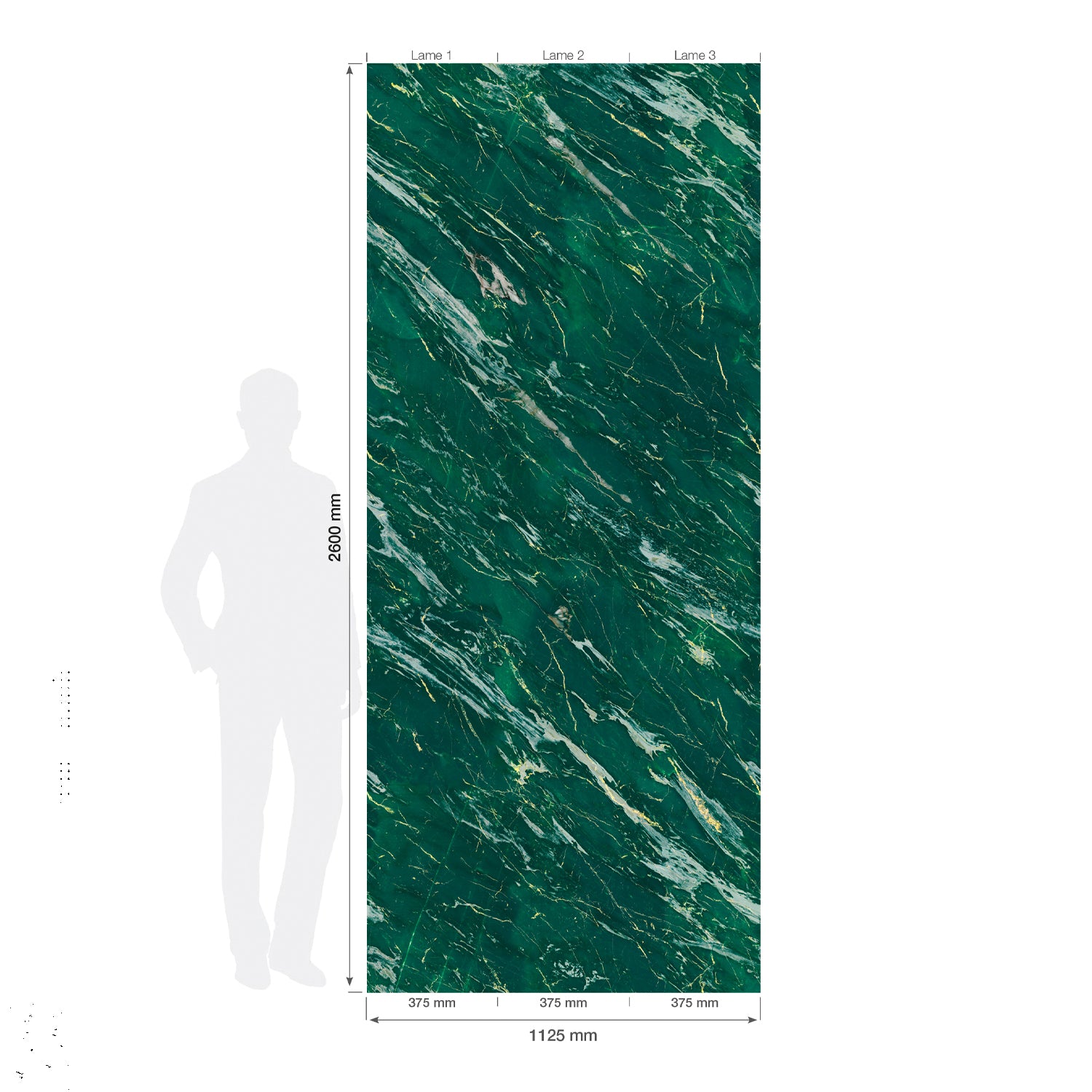 3D cladding in glossy green marble