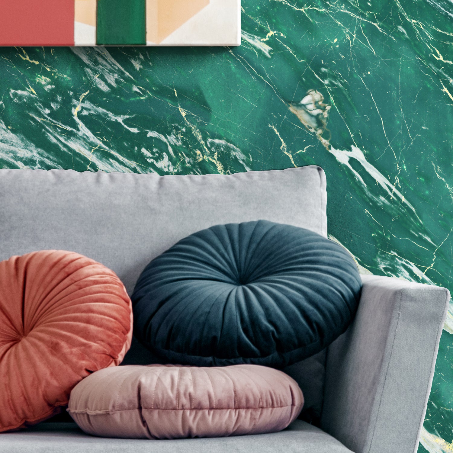 3D cladding in glossy green marble