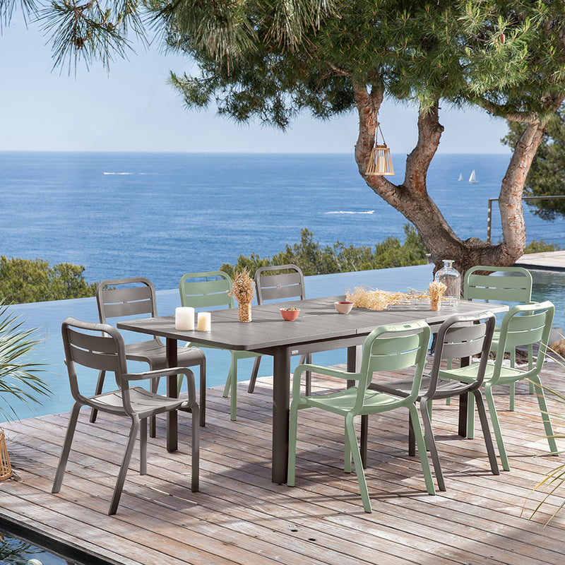 Lot 1 table de jardin Cannes + 6 Fauteuils de jardin
