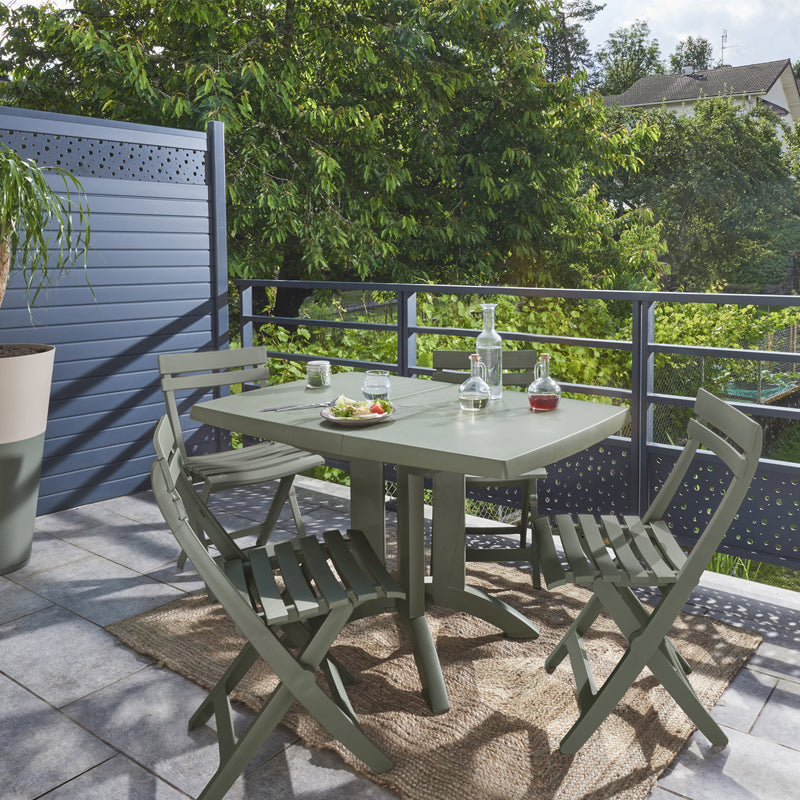Lot table Vega 118 x 77 cm + 4 chaises Miami pliantes