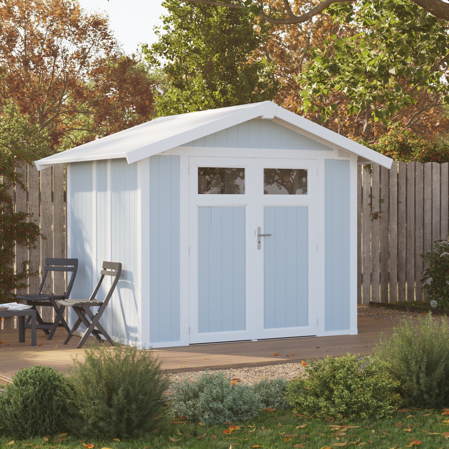 Gartenhaus 4,9 m² grau-blau Utility