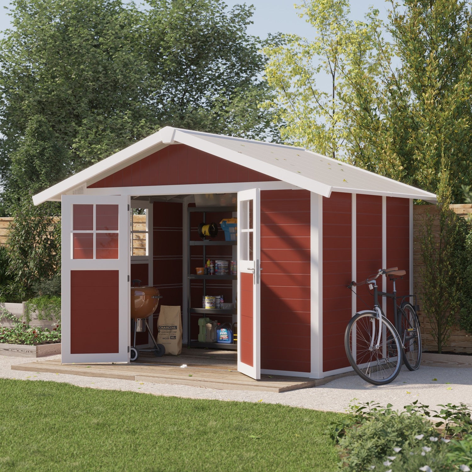 Gartenhaus 7,5 m² PMMA rot Dekorativ