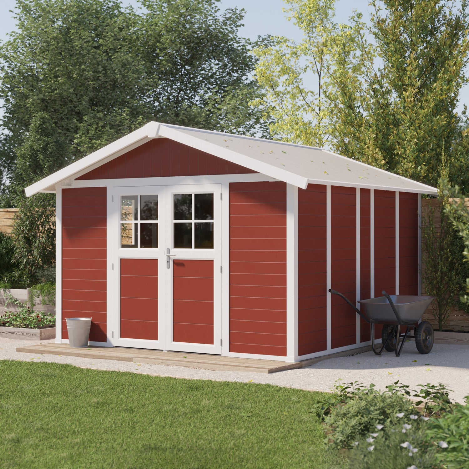 Gartenhaus 11 m² ziegelrot Déco