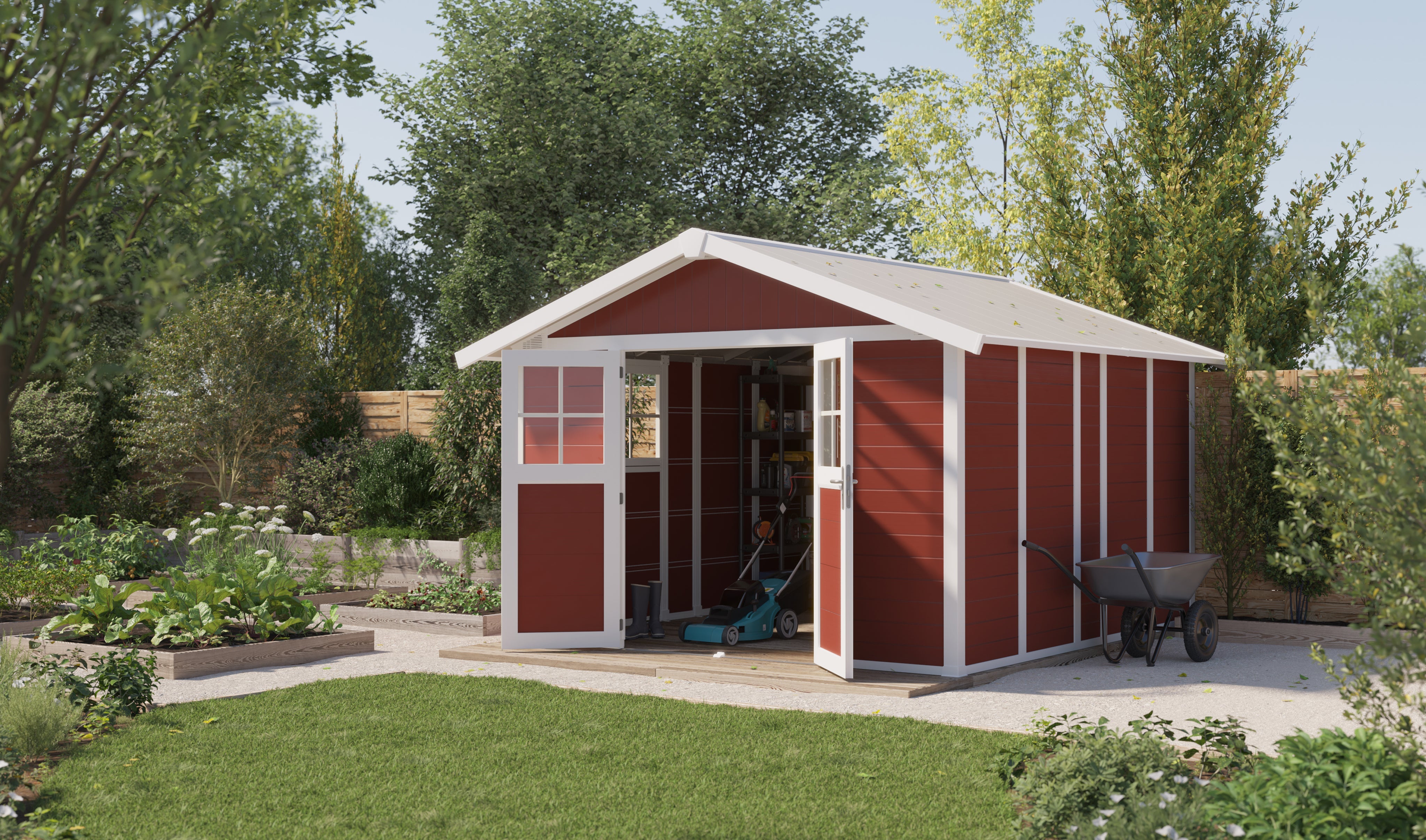 Resin garden sheds larger than 10m²
