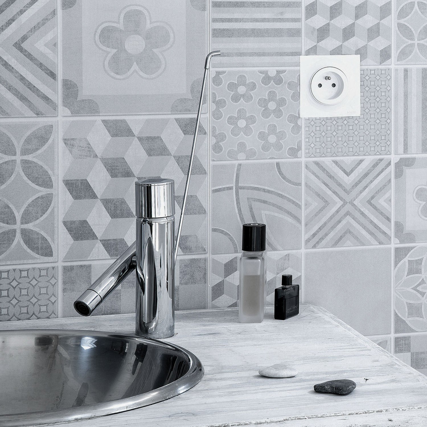 Decorative cement panels, 2 tiles