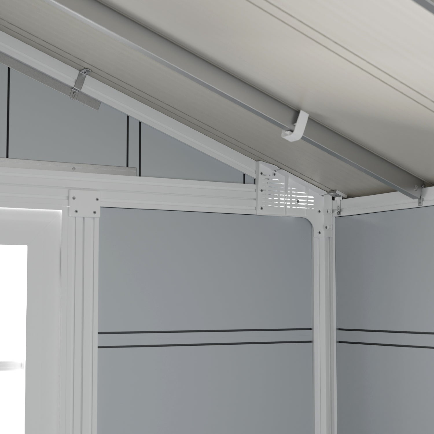 4.9 m² light gray garden shed Déco