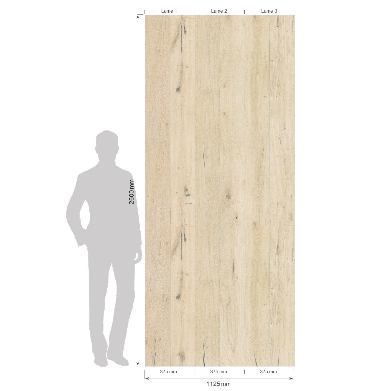 3D cladding in antique light oak