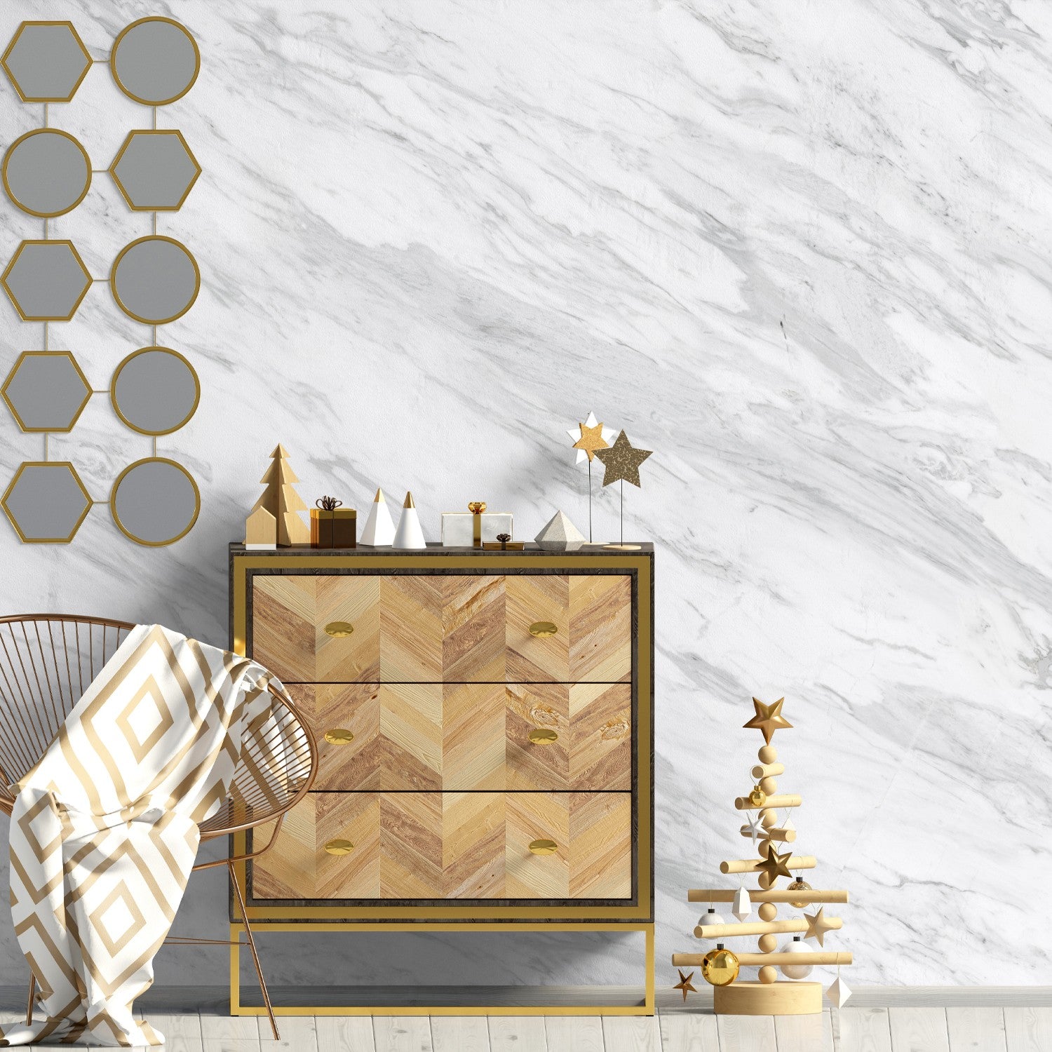 3D Volakas Marble cladding