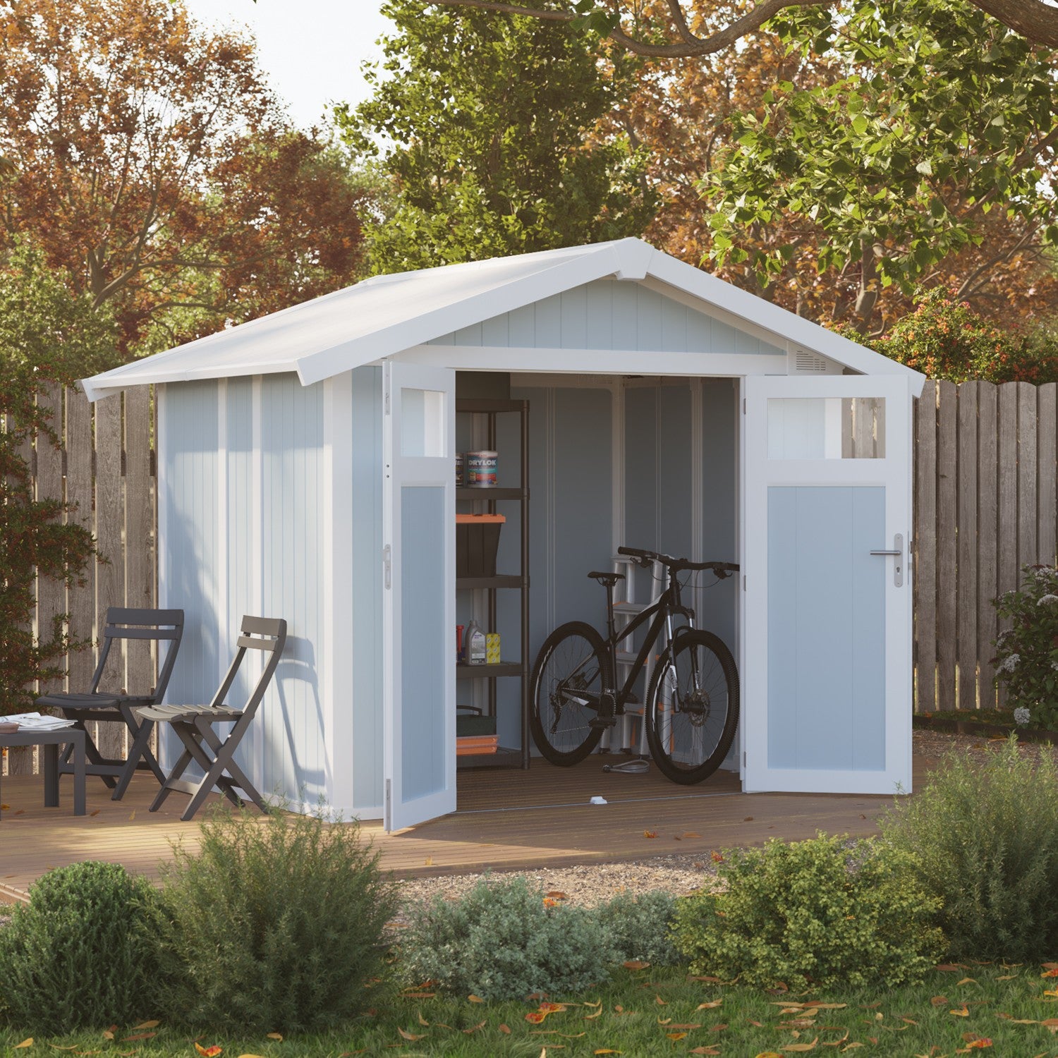 4.9 m² gray-blue Utility garden shed