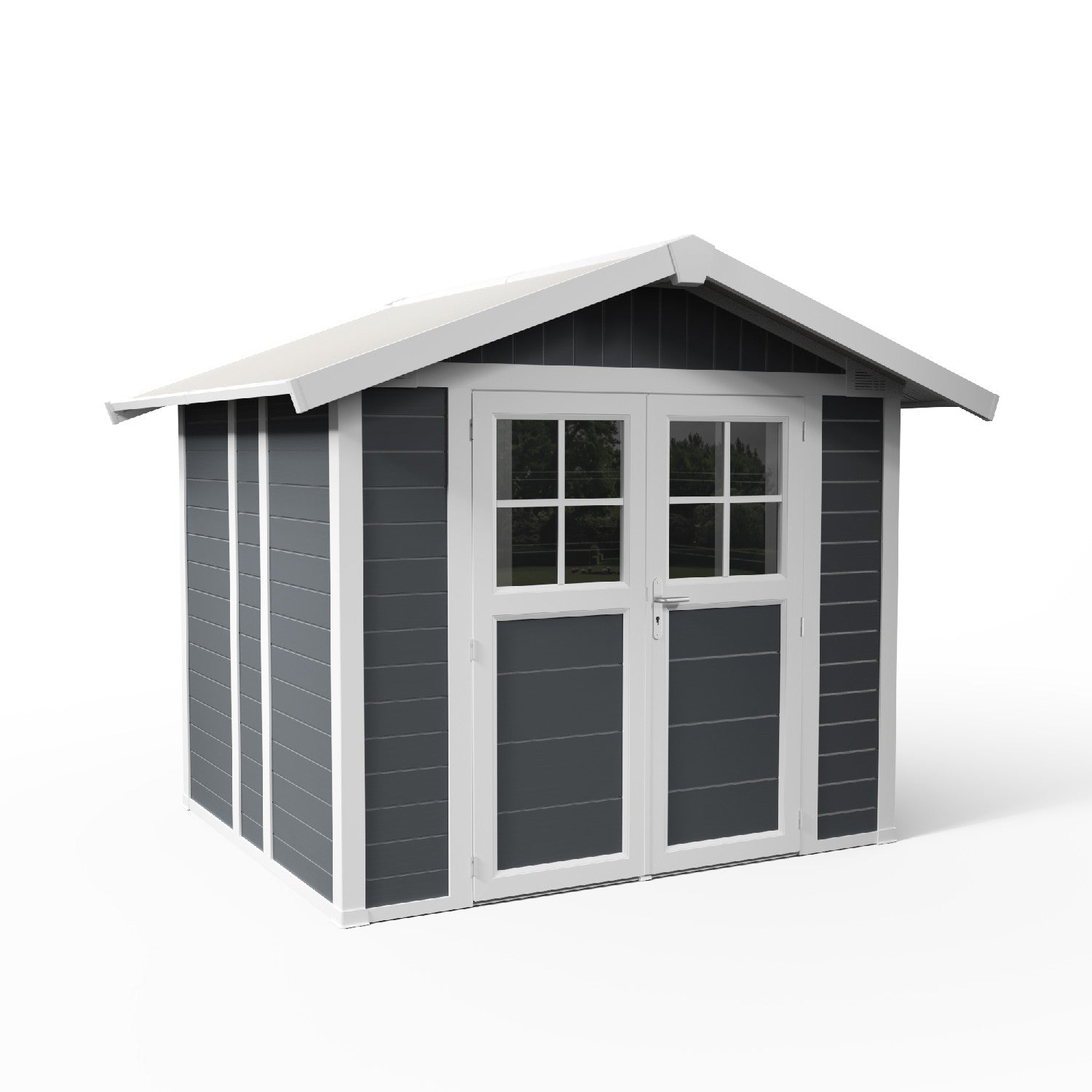 4.9 m² dark gray PMMA garden shed, decorative