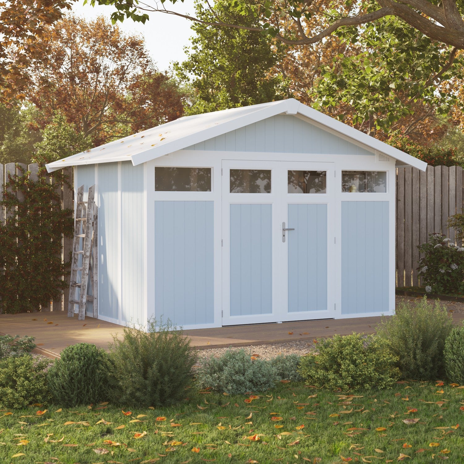 7.5 m² gray-blue Utility garden shed