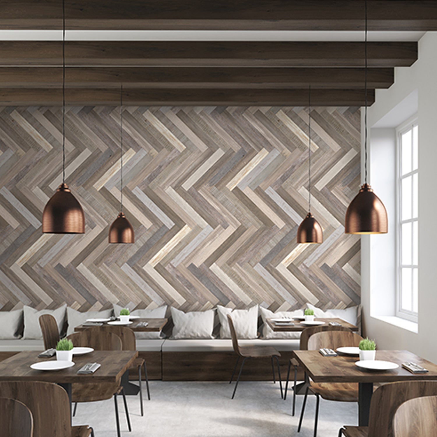 3D Patchwork V-Pattern cladding