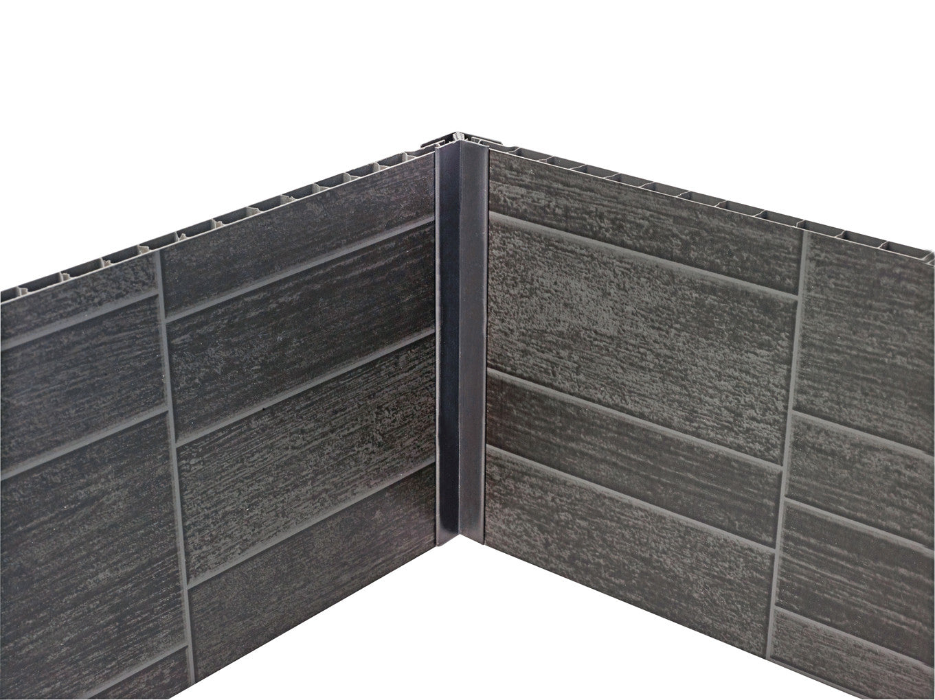 Perfil angular de PVC para paneles de 8 mm de grosor.