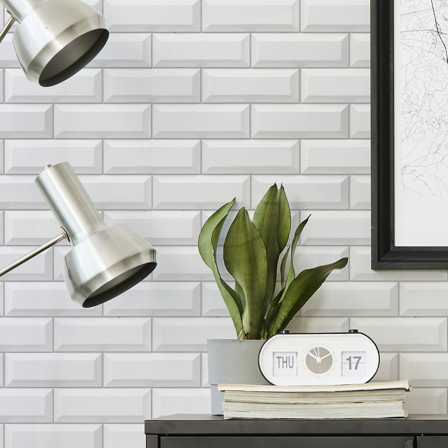 Revestimiento Element 3D Metro white tile