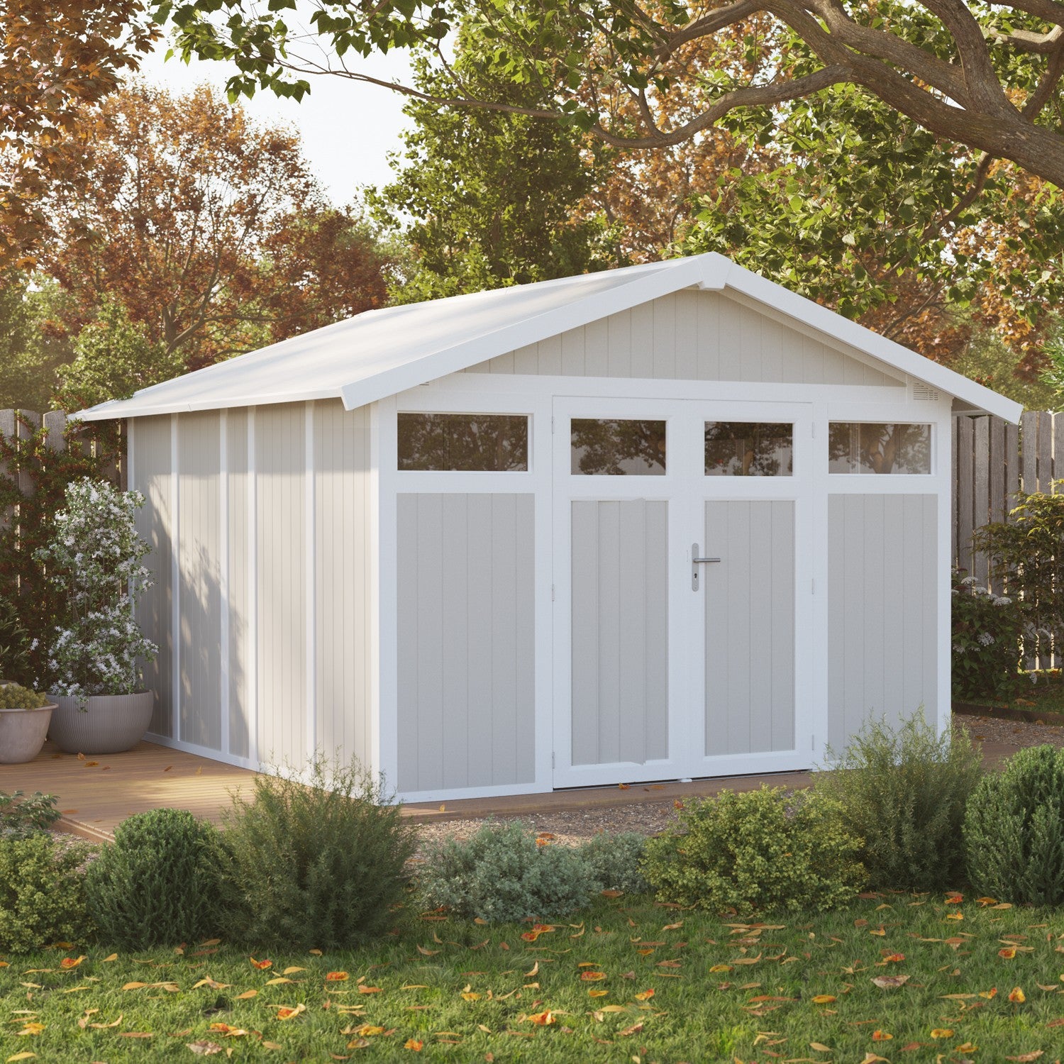 Caseta de jardín 11 m² gris - verde Utility