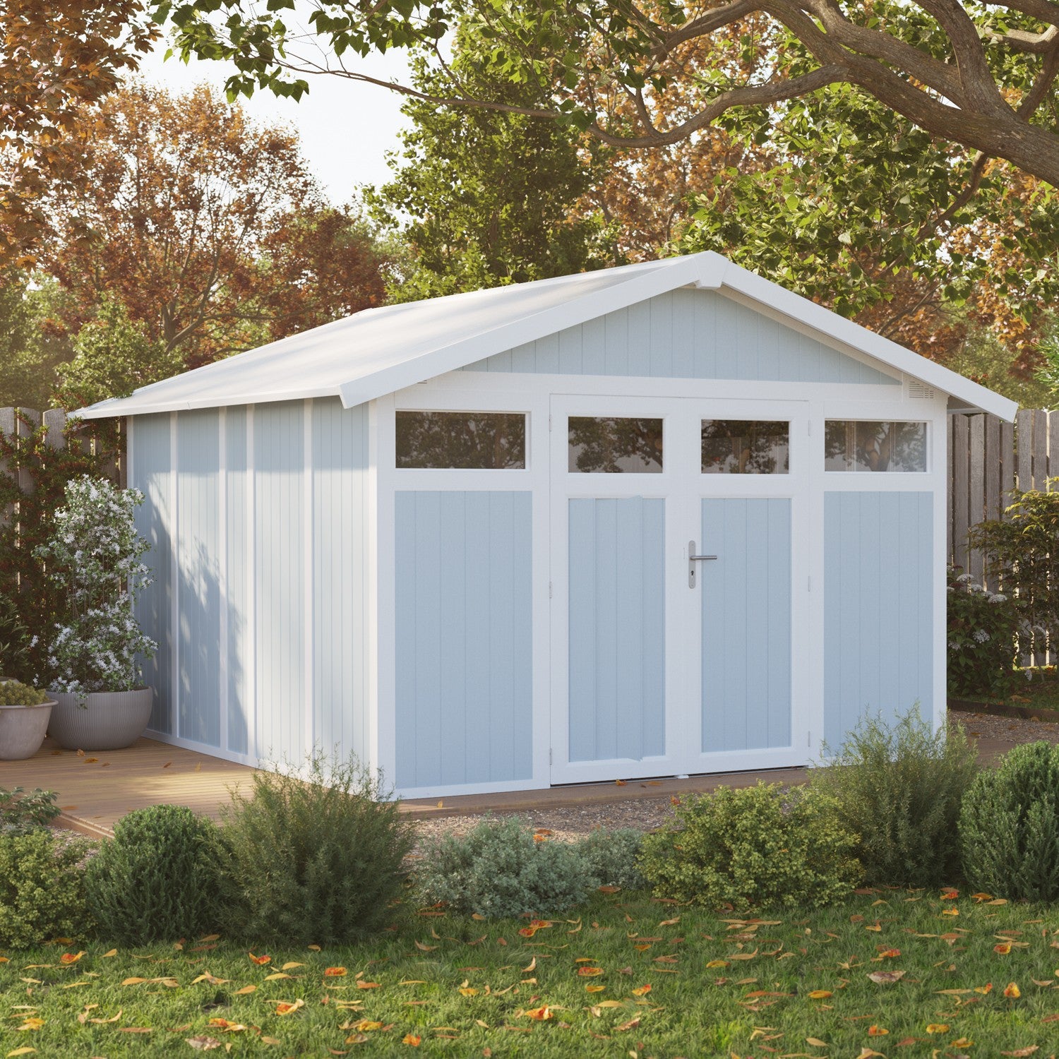 Caseta de jardín 11 m² gris - azul Utility